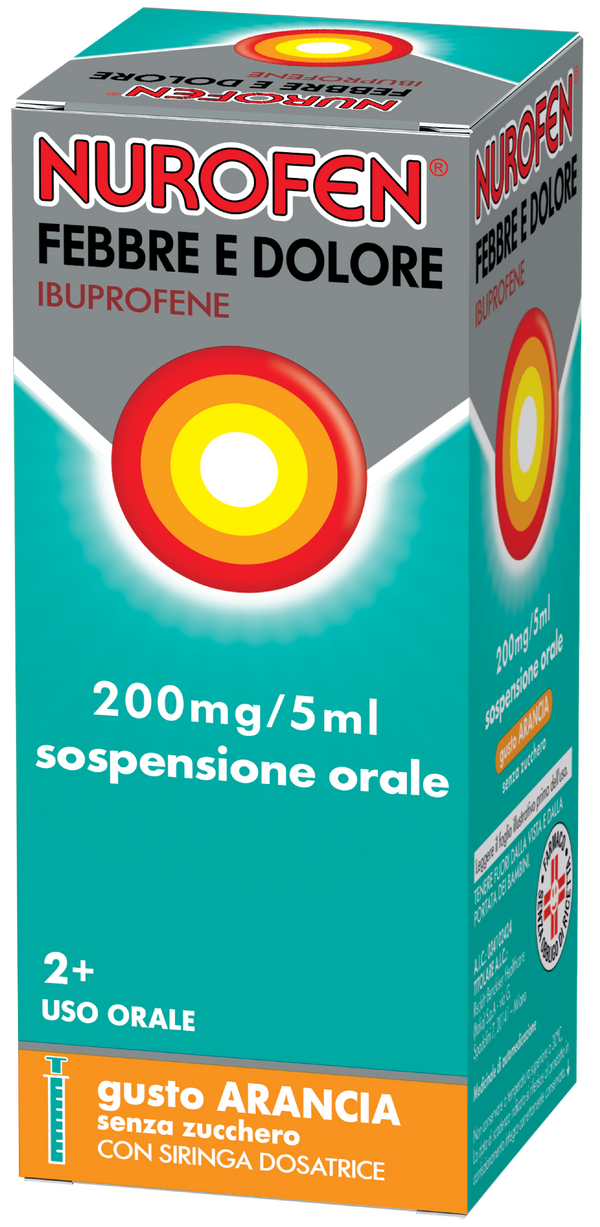 Nurofen Febbre e Dolore Bambini 200 mg/5 ml Ibuprofene arancia
