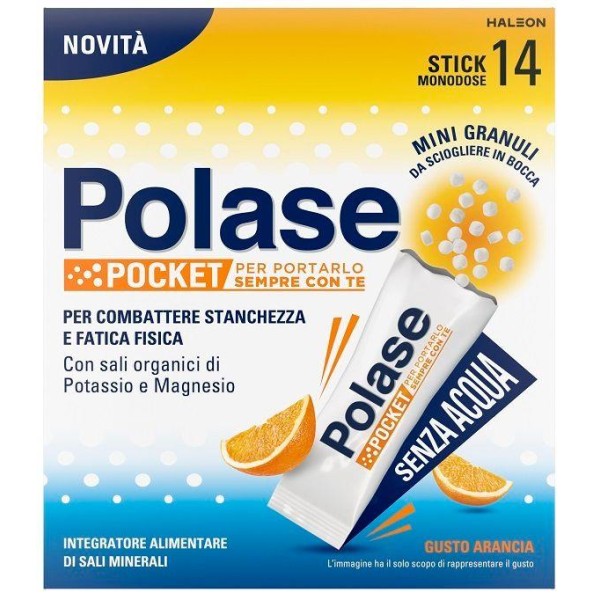 Polase Pocket Integratore Magnesio e Potassio Gusto Arancia 14 Sticks Orosolubili